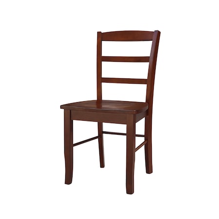 International Concepts Set of 2 Madrid Ladderback Chairs, Espresso C581-2P